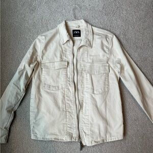 Men’s Zara white Jean zip up jacket